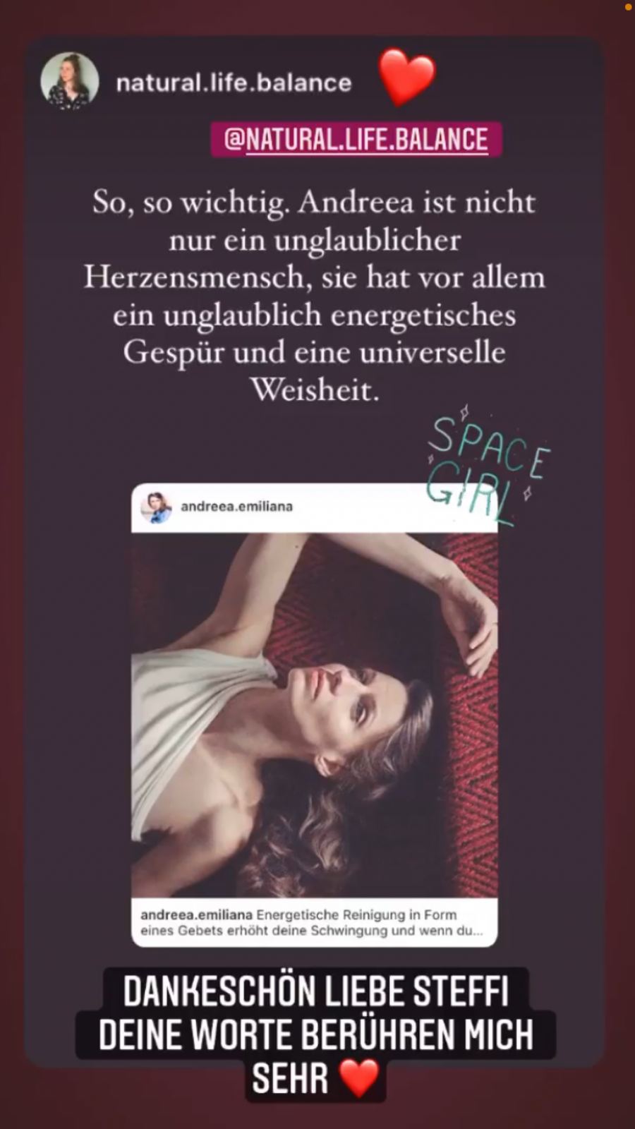 Rückmeldung von Steffi