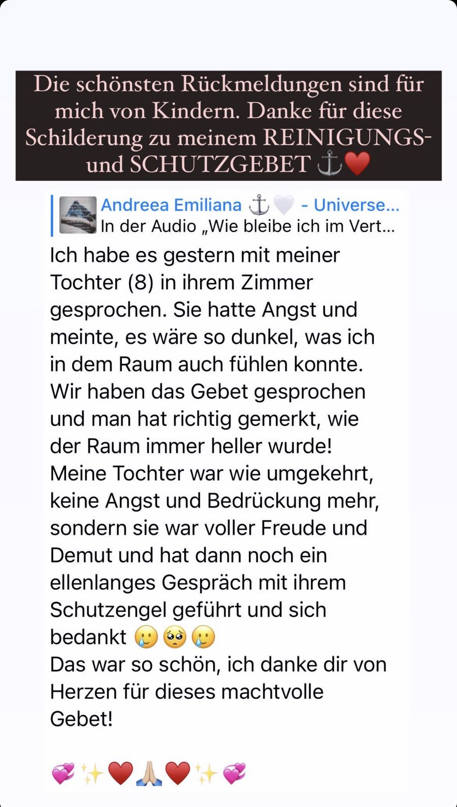 Rückmeldung von Mutter einer 8-Jährigen
